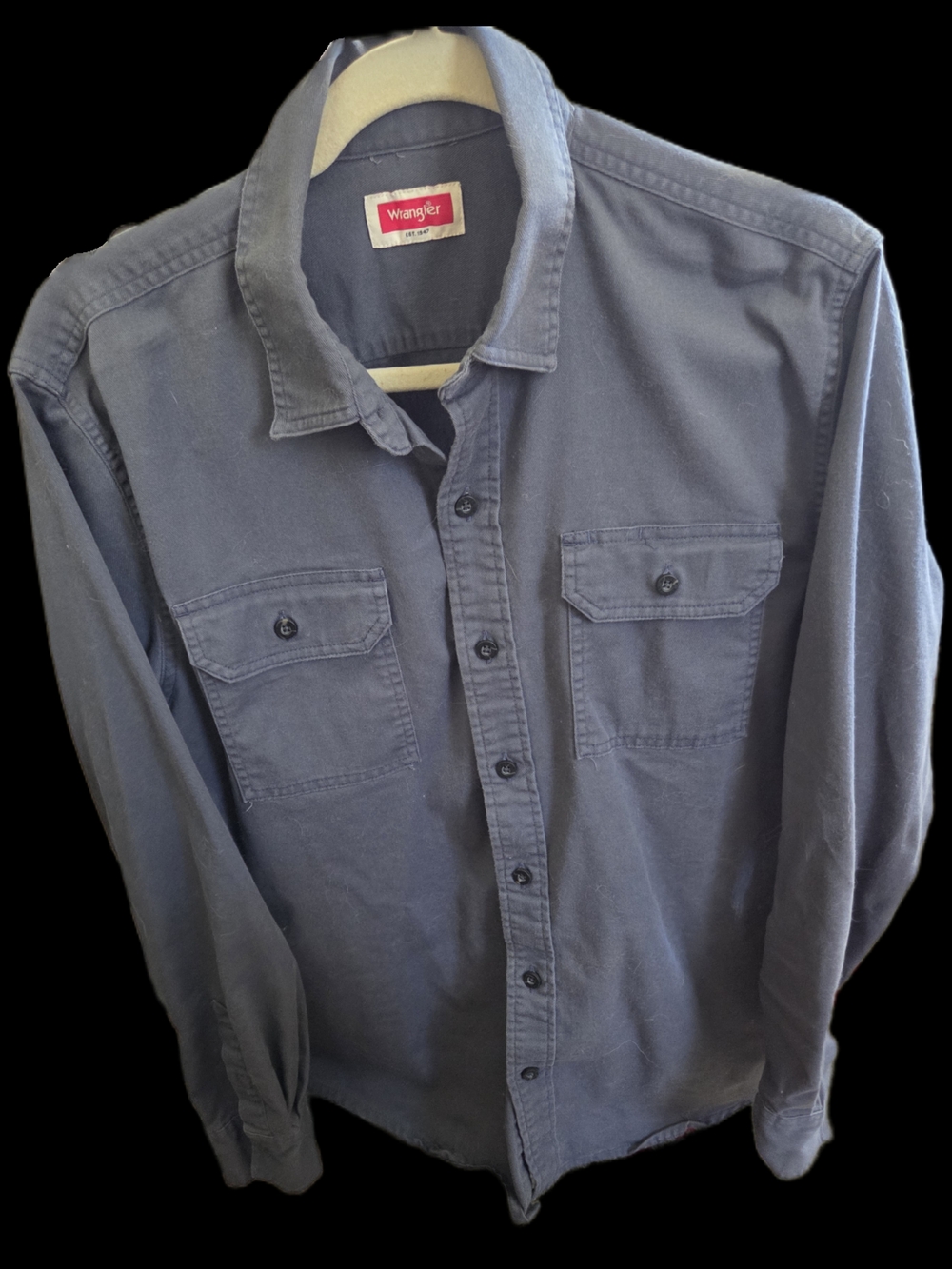 Wrangler Western Shirt Mens Medium Gray Long Sleeve Button Down